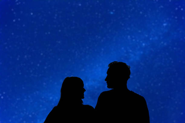 istock Couple under the Milky way stars. My astronomy work. 1135267103