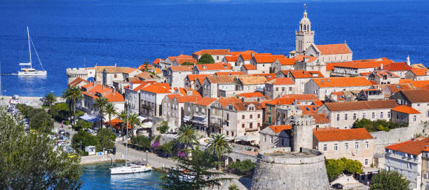 istock Panoramic view of Korcula town, Croatia 1135267117