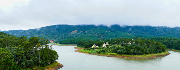 istock Lake between the green  mountains 1135267254