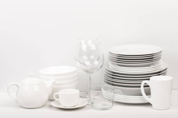 istock Set of white dishes . table wear - Image 1135268893