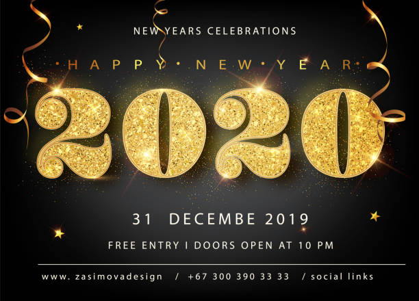 Golden Vector luxury text 2020 Happy new year. Gold Festive Numbers Design, diamonds texture. Gold shining glitter confetti. Happy New Year Banner with 2020 Numbers for greeting card, calendar 2020. Golden Vector luxury text 2020 Happy new year. Gold Festive Numbers Design, diamonds texture. Gold shining glitter confetti. Happy New Year Banner with 2020 Numbers for greeting card, calendar 2020 2020 stock illustrations