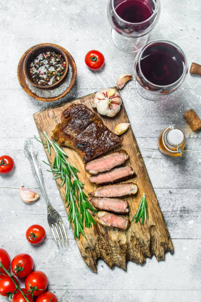 istock Grilled beef steak with red wine. 1135269851