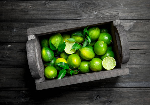 istock Fresh juicy lime in the box. 1135269964