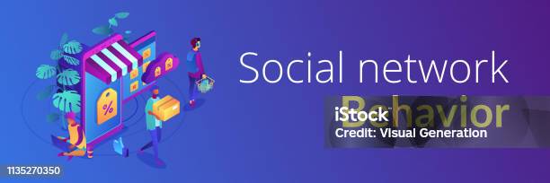 In Discounter Store Headers Online Discount Store Concept Isometric 3d Banner Header Stock ...