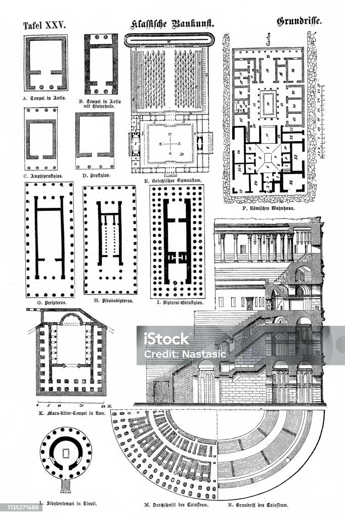 Classic architecture Illustration of a Classic architecture Plan - Document stock illustration