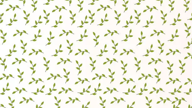 Vector illustration of Abstract Seamless Pattern feather flower leaves.