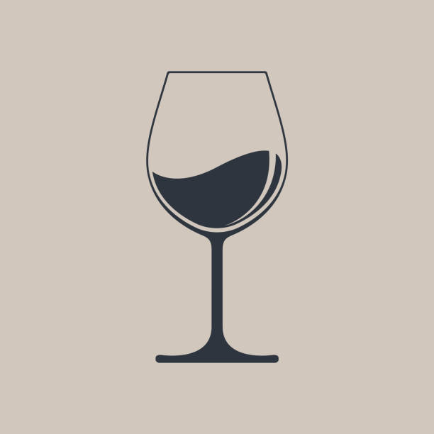 Wine Wine glass icon with wine. Isolated sign glass of wine on white background. Vector illustration. wineglass illustrations stock illustrations
