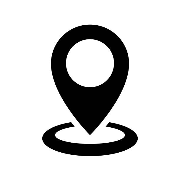 Location icon Pin point. Location icon isolated on white background geographical locations stock illustrations