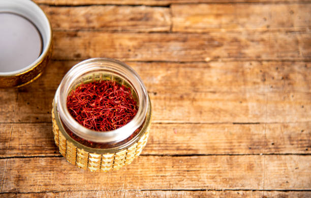 istock Saffron spice tea crop in a traditional box 1135278085