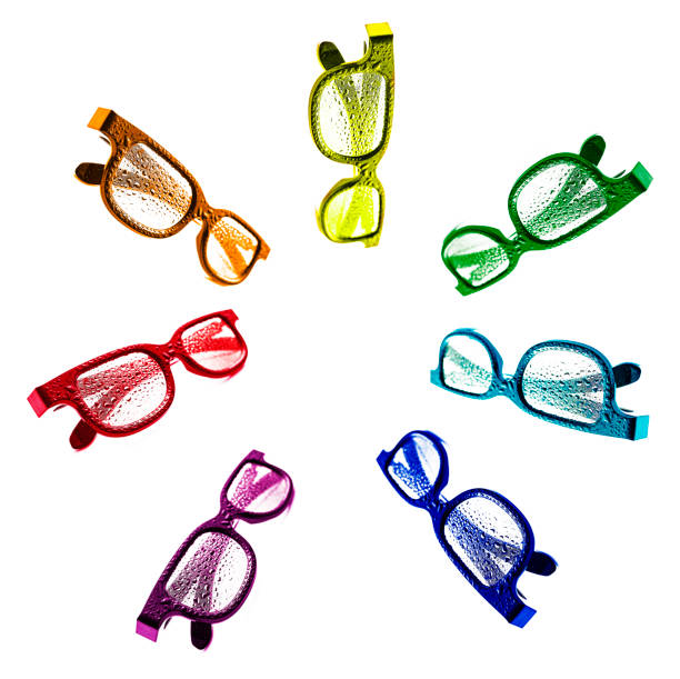 Multi Colored sunglasses. Pie chart rainbow colors.