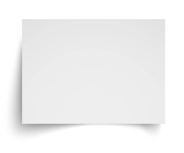 реалистичный пустой белый шаблон листа a4 с мягкими тенями на белом фоне. векторная иллюстрация eps10 - горизонтальный stock illustrations