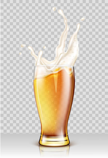 맥주는 유리에 붓는. 사실적인 벡터 # illustratio - cup of beer stock illustrations