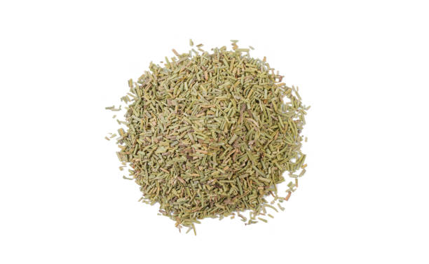 istock rosemary leaves heap isolated on white background. top view 1135280900