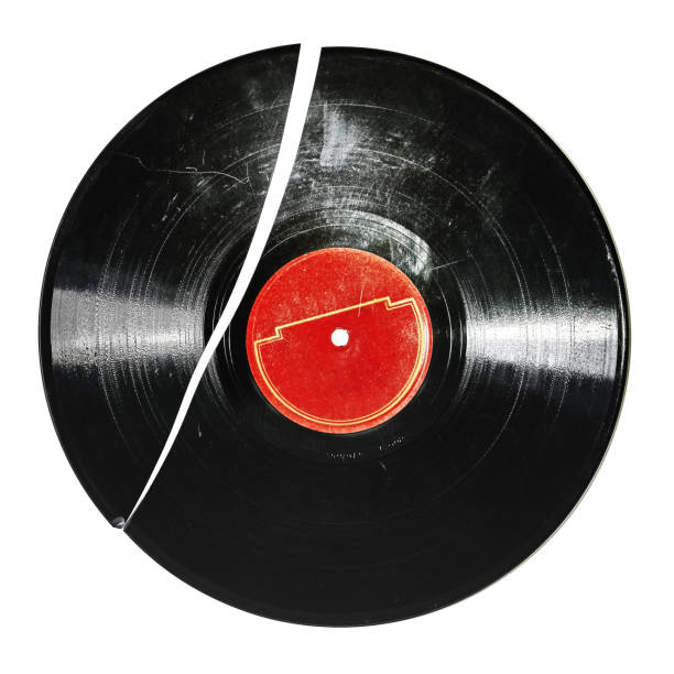 Broken Record with Blank Label - fotografia de stock