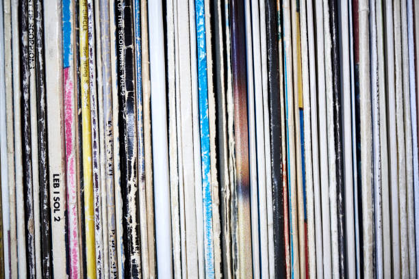 istock Row of vinyl records background 1135284378