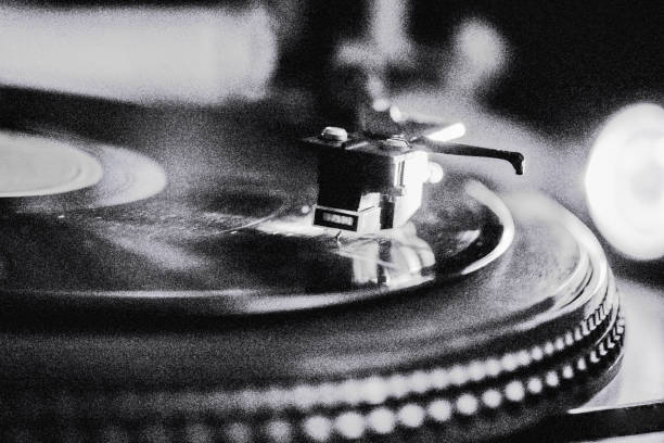 Close-Up Of Turntable Close-Up Of Turntable. Black&White. Add grain detmold stock pictures, royalty-free photos & images