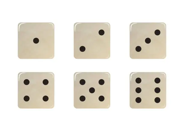 Vector illustration of Set of white dice.