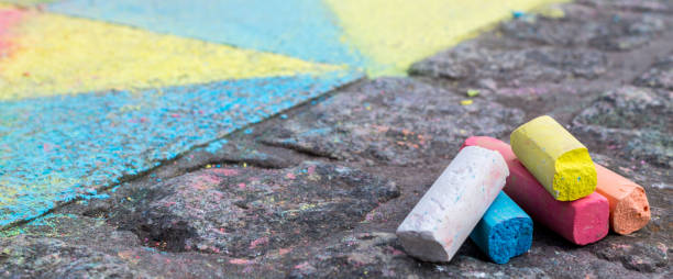 istock Chalk to play on the street 1135289410