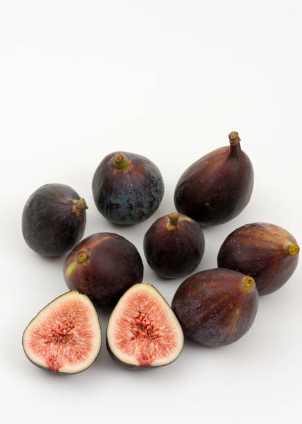 istock Purple fresh figs on white background 1135291438