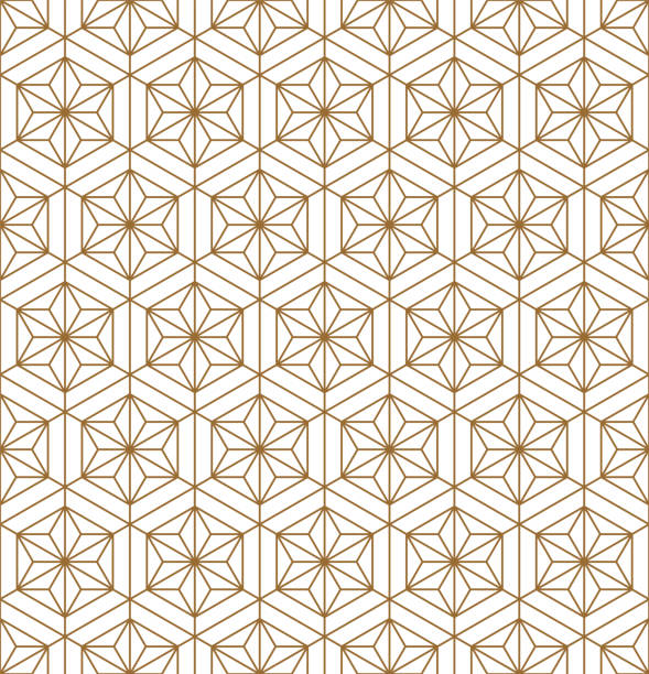 japanisches nahtloses muster in stil holzarbeiten kumiko ornament. - islam art mosaic pattern stock-grafiken, -clipart, -cartoons und -symbole