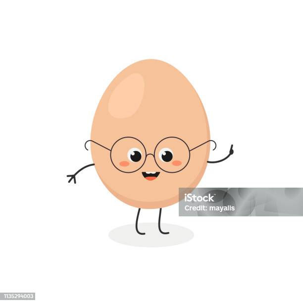 Funny Cartoon Egghead Character Stock Illustration - Download Image Now - Egg - Food, Anthropomorphic Smiley Face, Boiled