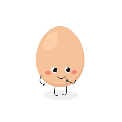 Vector Illustration Of Cute Cartoon Egg Stock Illustration - Download Image  Now - Egg - Food, Characters, Anthropomorphic Smiley Face - iStock