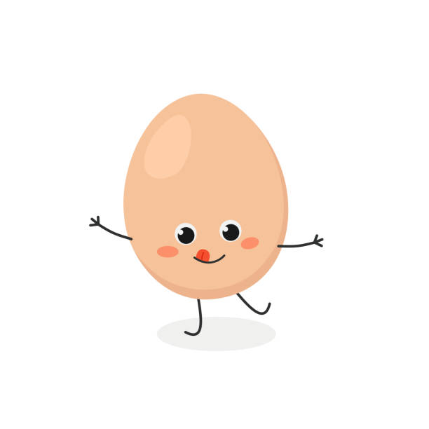 illustrazioni stock, clip art, cartoni animati e icone di tendenza di personaggio dell'uovo del cartone animato carino - poultry farm chicken baby chicken