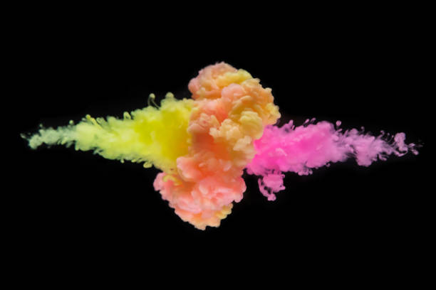 istock Coloured acrylic ink mixing in water on black 1135295552