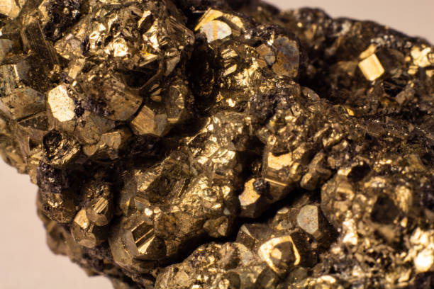 istock Natural pyrite texture abstract background close up 1135295573