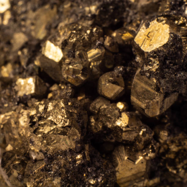 istock Natural pyrite texture abstract background close up 1135295752