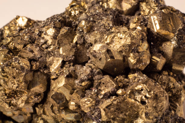 istock Natural pyrite texture abstract background close up 1135295755