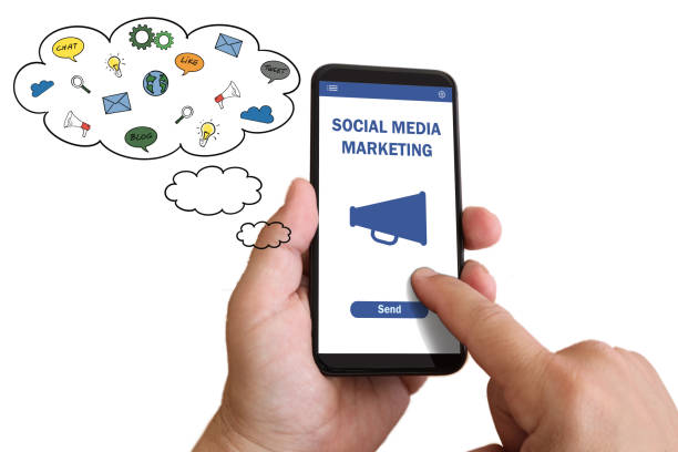 istock Social media marketing network communication mobile phone app 1135295890