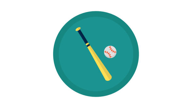 illustrazioni stock, clip art, cartoni animati e icone di tendenza di icona del kit della palla di base - baseball practicing pitcher softball