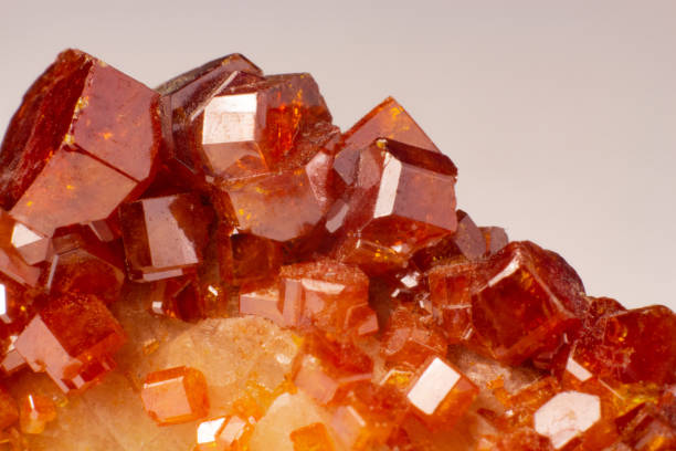 istock Natural mineral red vanadinite cubes texture macro 1135297418