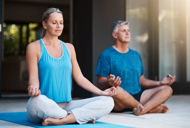 istock Meditating together helps bring peace into our relationship 1135297612