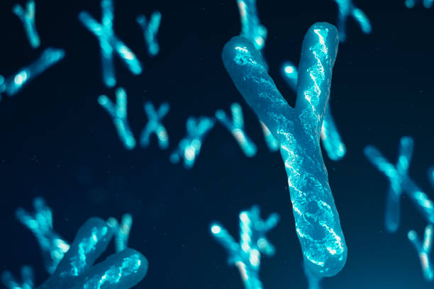 istock Y-Chromosomes with DNA carrying the genetic code. Genetics concept, medicine concept. Future, genetic mutations. Changing the genetic code at the biological level. 3D illustration 1135297654