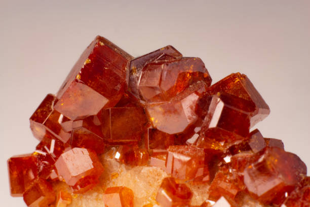 istock Natural mineral red vanadinite cubes texture macro 1135297857