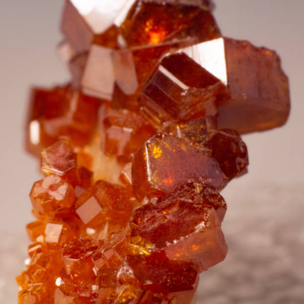 istock Natural mineral red vanadinite cubes texture macro 1135298687