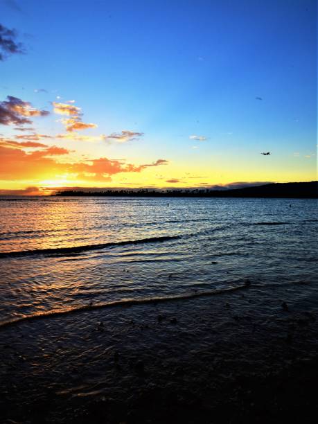 istock Fiery Ocean View Sunset in Oahu, Hawaii 1135303093