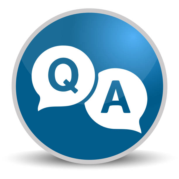 Question answer blue glossy round vector icon in eps 10. Editable modern design internet button on white background Question answer blue glossy round vector icon in eps 10. Editable modern design internet button on white background. letter q stock illustrations