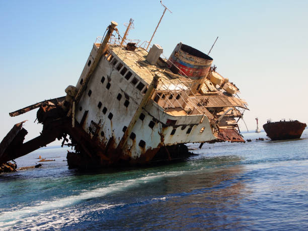 istock Shipwreck, wreckage of a cargo ship. 1135307566