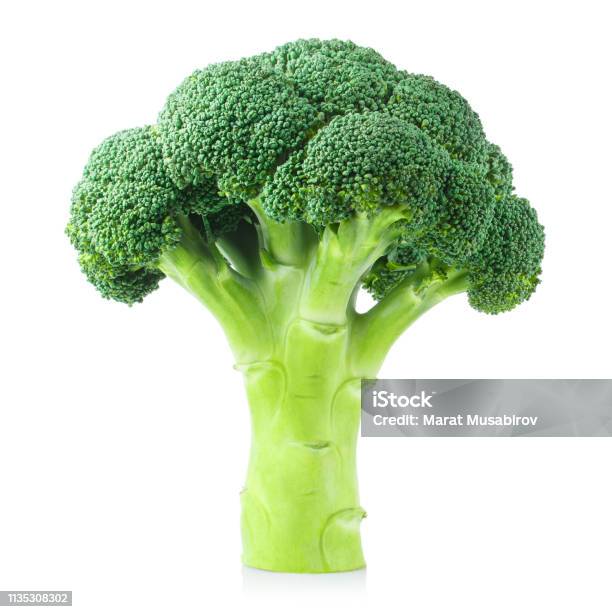 Broccoli On White Stock Photo - Download Image Now - Broccoli, Cut Out, White Background