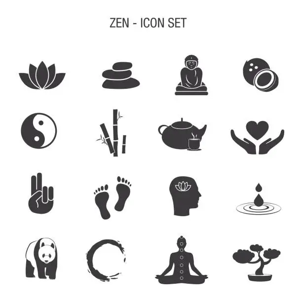 Vector illustration of Zen Icon Set