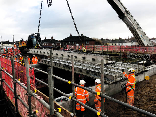 Highbury Rd Bridge St Annes-on Sea | Reconstruction Highbury Rd Bridge St Annes-on Sea | Reconstruction by Story Contracting. lytham st. annes stock pictures, royalty-free photos & images