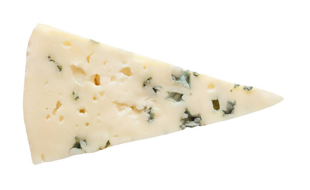 Blue cheese slice cut isolated on white background with clipping path. Blue cheese slice cut isolated on white background with clipping path. blue cheese stock pictures, royalty-free photos & images
