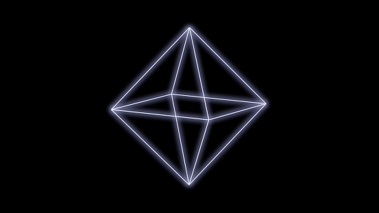 synthwave prism shape 80s Retro Futurism black Background style 3d illustration render