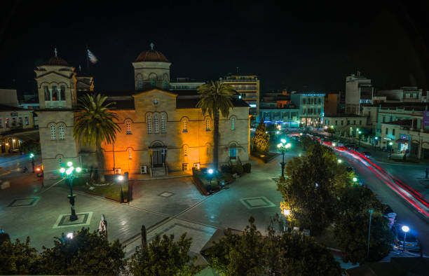 istock Central square in Argos at night, Greece 1135317793