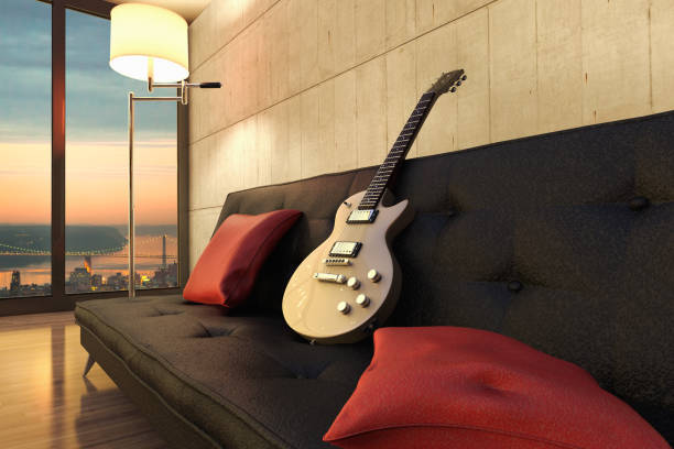 3D rendering of a musician apartment in New York City.