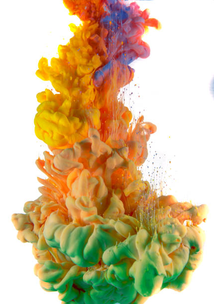 istock Acrylic colors and ink in water. Abstract frame background. Isolated on white. 1135321338