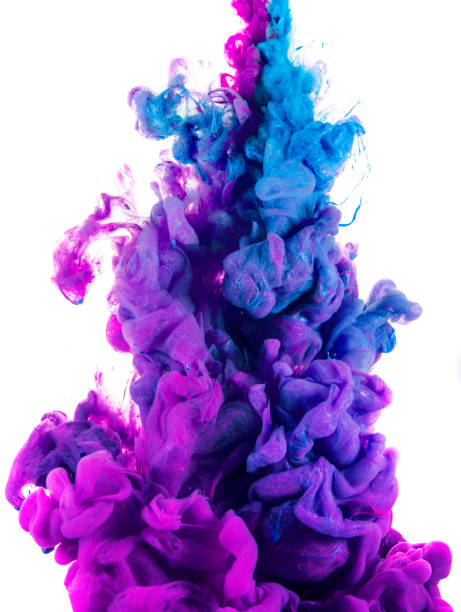 istock Acrylic colors and ink in water. Abstract frame background. Isolated on white. 1135321439